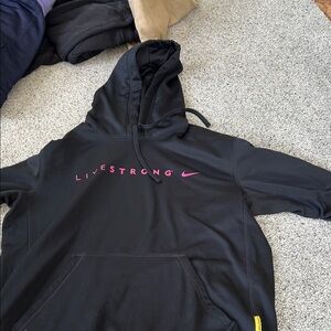 Nike Black Hoodie with Pink Logo